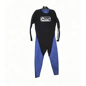 Full COMP Wetsuit Men’s Medium Black Blue Back Zip Surf Scuba Dive Suit